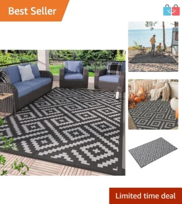 Classic 5'x8' Outdoor Area Rug - Lightweight, Stain Resistant, Non-Slip Design - Image 1 of 4