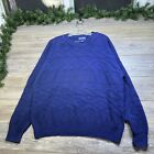 Sweater Size Large Mens Vintage Blue Knit Pullover Crewneck Made In USA