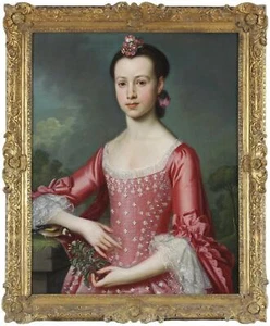 Christopher Steele 1733-1768 Old Master Fine Antique Oil Painting Portrait Lady - Picture 1 of 9