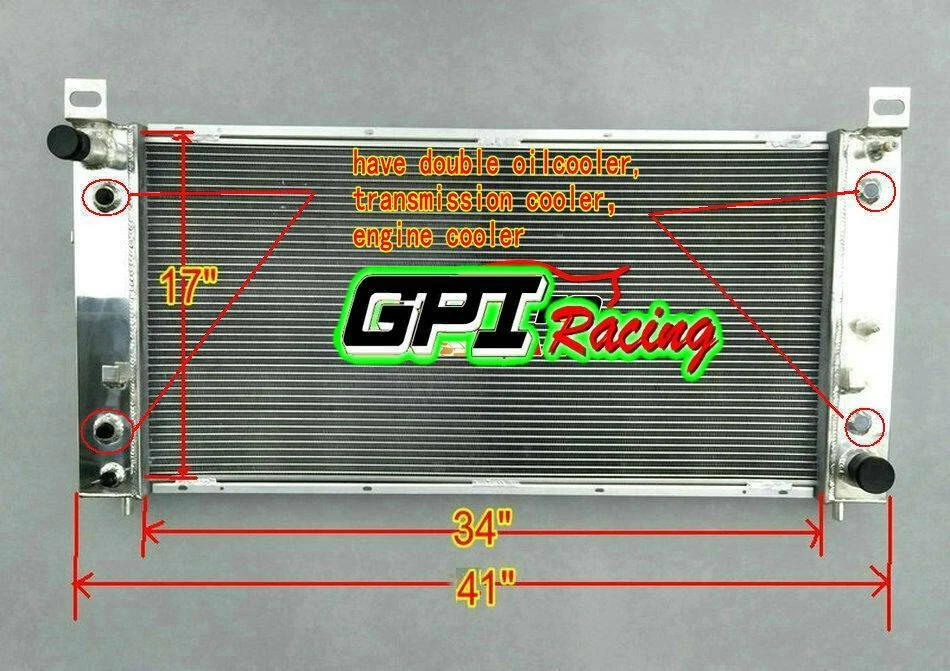 Radiador de aluminio Hummer H2 2003-2009 6,0 V8/99-11 Silverado pickup 6,0 V8 Foto 1 de 4