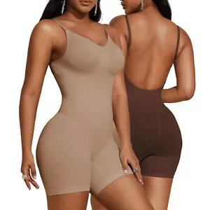 Women Backless Seamless Bodysuit Tummy Control Body Shaper Jumpsuits Tank Top - Picture 1 of 27