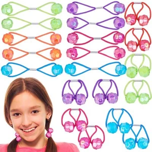 20pc Ponytailers Ponytail Balls Hair Elastics 18mm Round Opaque Multicolored ... - Picture 1 of 8