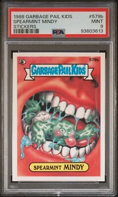 1988 Topps Garbage Pail Kids Series 14 OS14 SPEARMINT MINDY 579b PSA 9 MINT Card - Image 1 of 2