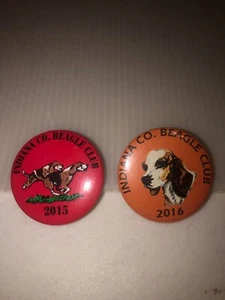 2 Indiana County (PA) Beagle Club Button Pins 2015 & 2016 - Bild 1 von 4