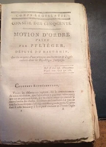 AMÉLIORATION DE L'AGRICULTURE FRANÇAISE par PFLIÉGER du HAUT-RHIN.1798. - Imagen 1 de 1