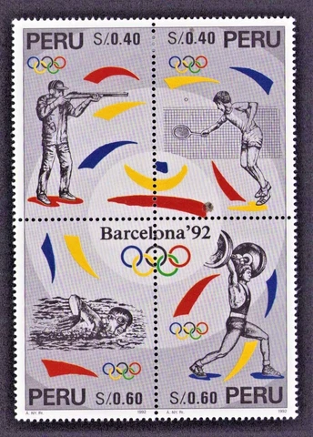 PERU 1996 Scott 1140 a-d Olympics Barcelona 1992 Cover