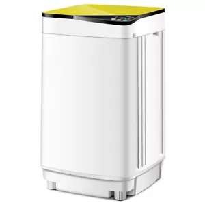 Costway Full-Automatic Washing Machine 7.7 lbs Washer/Spinner Germicidal Yellow - Picture 1 of 12