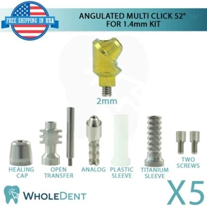 5X Angulated Multi Unit 52° 1.4mm Abutment Attachment Kit Internal Hex 2.42mm - Picture 1 of 8