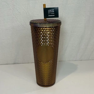 Starbucks Limited Edition 50th Anniversary Honeycomb Gold Studded Tumbler 24oz - Picture 1 of 7