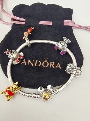 Pandora 17cm Disney 100th Anniversary Bracelet With 5 Disney Charms and Gift Bag - Image 1 of 4