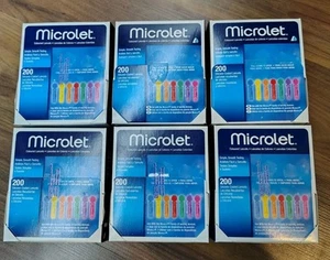 1200 x Microlet (6 Kartons) farbige Lanzette Verwendung bis 02/2028 neu versiegelt - Bild 1 von 2