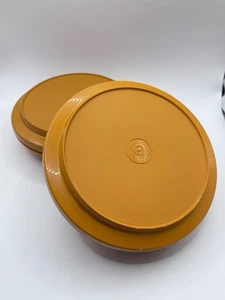 2x Vintage Tupperware Harvest Seal N Serve Storage Containers 1206 & Lids 1207 - Picture 1 of 5