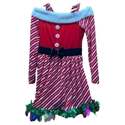 Vestido Kohls Niñas Jóvenes Juniors Nacidos Famoso Oropel Adorno de Navidad Nuevo con Etiquetas Talla M Foto 1 de 4