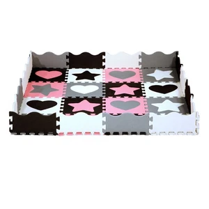 MD03 KINDERMATTE PUZZLE LAUFSTALL PINK HEARTS 36 TEILE 140×140 CM NILS FUN - Bild 1 von 7