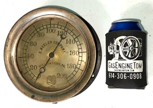 E KEELER CO by ASHCROFT 200 PSI Steam Pressure Gauge Antique Vintage 1898 - Picture 1 of 21
