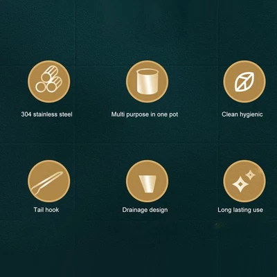 304 Stainless Steel Deep Frying Pan Long Handle Frying Pan Durable High - Image 1 of 4