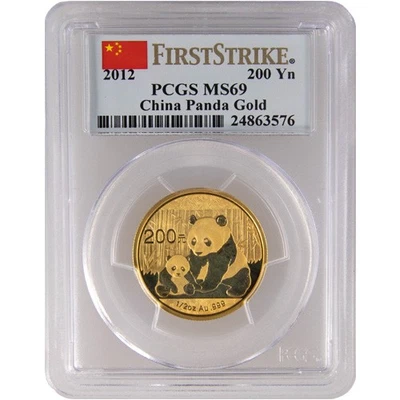 1/2 oz Chinese Gold Panda Coin MS69 (Random Year, Varied Label, PCGS or NGC) - Image 1 of 2