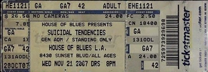 Suicidal Tendencies Konzert Ticket Stub House Of Blues Sunset Blvd LA 21.11.2007 - Bild 1 von 2