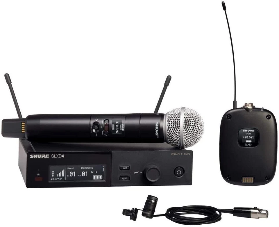 Shure SLXD124/85-G58 Combo Wireless Mic System Handheld & Lavalier - Image 1 of 1