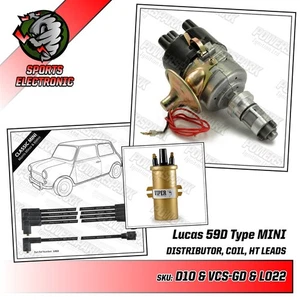 A Plus engine Electronic Distributor 59D type Viper Gold Coil Black 8mm HT Leads - Picture 1 of 12
