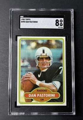 1980 Topps Football #490 Dan Pastorini graded SGC 8 Oakland Las Vegas Raiders - Image 1 of 2
