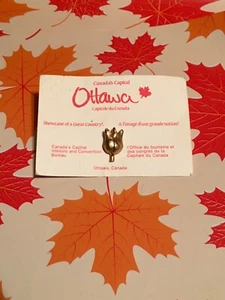 Canada’s Capital Ottawa Tulip Lapel Pin  Vintage Card and Pin - Picture 1 of 3