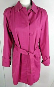 Women's London Fog Pink Trench Coat Short Vintage 80s New Wave Punk Tie Waist 6 - Picture 1 of 8