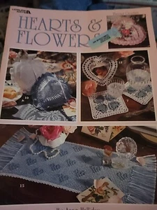 HEARTS and Flowers by Anne Halliday Thread Crochet VG LA1 - Picture 1 of 6