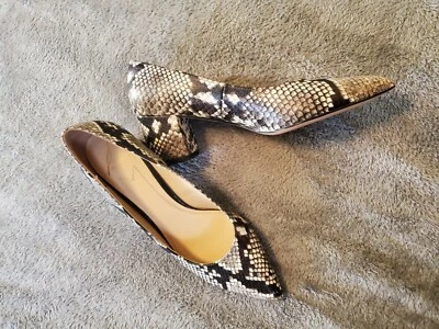 Tacón grueso estampado piel de serpiente Brian Atwood talla 8,5 nuevo sin caja B-Kacie Foto 1 de 4