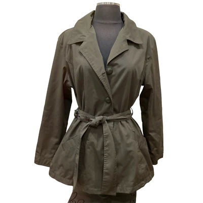M Outbrook куртка женщин зеленый кнопка ремень длинным рукавом пальто оливковый хаки траншея - Изображение 1 из 4