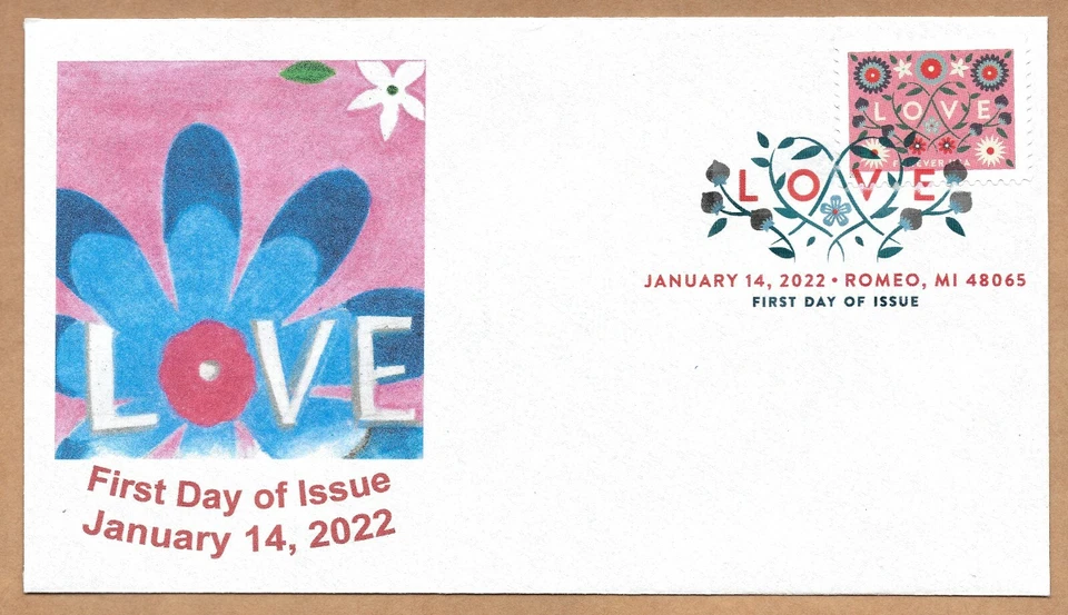 Love 2022 Red: Digital Color - First Day of Issue - Image 1 of 2