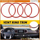 For Toyota Tacoma 2016-2022 4Pcs A/C Vent Ring Trim Covers A/C Outlet Vent Red