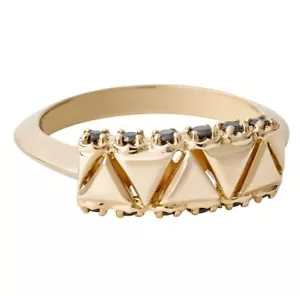 MISAHARA GOLD UNITY SCHWARZER DIAMANT DREIECKE RING IN 18K ROSEGOLD - Bild 1 von 9
