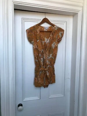 Mameluco O'neill Floral Naranja Talla Mujer XS Cintura Elástica con Envoltura de Corbata Frontal Foto 1 de 4