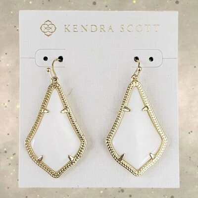Pendientes colgantes Kendra Scott Alex enchapados en oro 14k madreperla NUEVO Foto 1 de 4