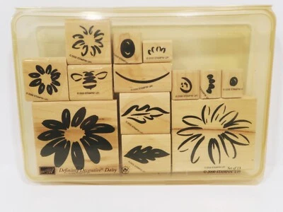 Estampación 2000, kit de estampillas de goma, margarita, flores, florales, 13 estampillas Foto 1 de 2