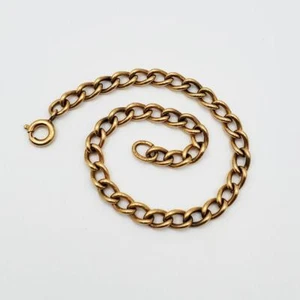 "Brazalete de cadena de relleno de oro vintage de 7"" con dije de eslabones de 5 mm AJC Co" - Imagen 1 de 7