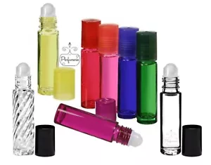 Roll on Bottle 10 ml Glass Essential Oil Roller, Lip Gloss, Aromatherapy 12 Pack - Picture 1 of 2