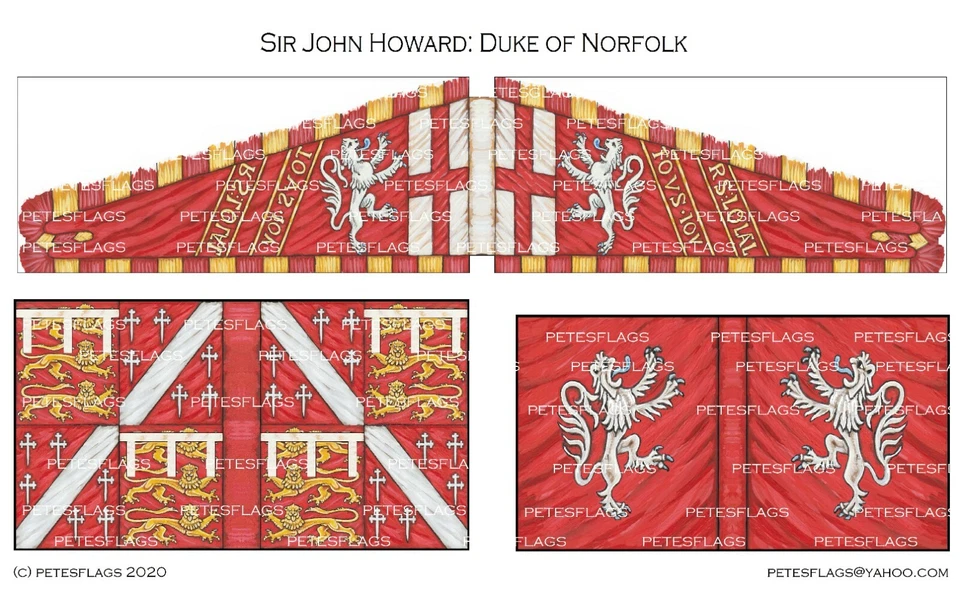 28mm Medieval Wars of the Roses Paper Flags Duke of Norfolk  Yorkist - Image 1 of 1