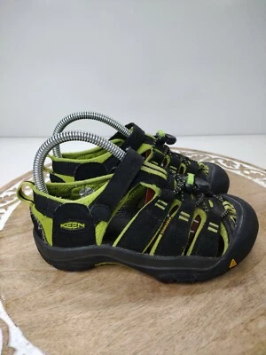 Keen Newport H2 Jóvenes Niños Talla 1 Zapatos Negro/Verde Lima Sandalia Atlética Senderismo Foto 1 de 4