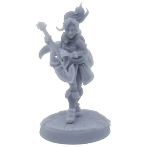 Human Female Bard Musician Paintable Miniature Tabletop Dioramas - Dungeon Guild - Picture 1 of 3