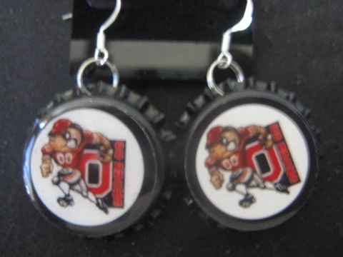 Ohio State Buckeyes Bottle Cap Earrings ~ **Gift Idea Cover