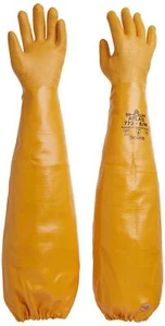 Wg772m 26inch Long Sleeve Nitrile Coated Cotton Lined Work Gloves Medium Yellow - Picture 1 of 7