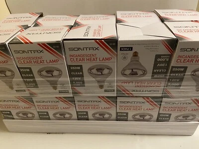 **2 Pack** Clear Heat Lamps 250W 120v 5,000 Hours - Image 1 of 2