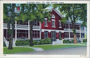 Clayton Hall Ft. Des Moines Iowa Postcard Unposted - Picture 1 of 2