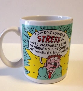 ShoeBox Greetings Hallmark Ceramic Coffee Mug "How Do I Handle Stress?!" - Picture 1 of 4