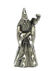 Vintage Cuter Pewter Wizard With Dragon