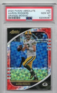 Panini Absolute 2020 - Aaron Rodgers #92 Orange Mosaic/149 - Imagen 1 de 2