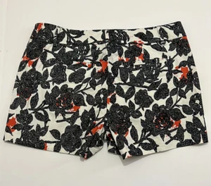 ANN TAYLOR Factory Shorts Women’s Sz 10 Petite Navy Blue Floral - Picture 1 of 5