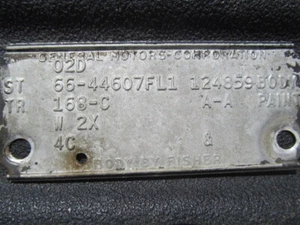 1966 Buick Skylark GS 2dr post coupe cowl paint trim tag  - Picture 1 of 1